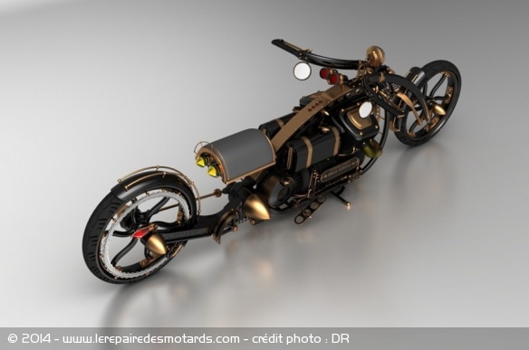 Black Widow : la moto steampunk