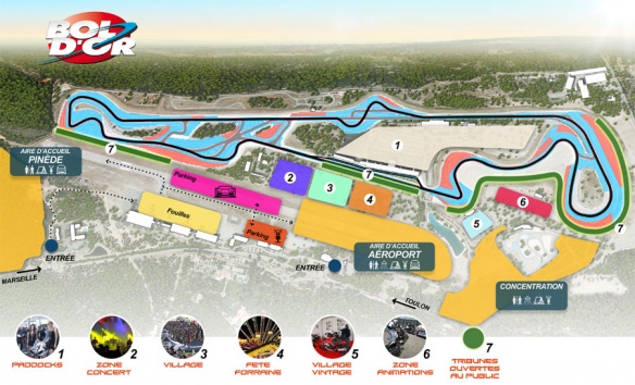 Le plan du circuit Paul Ricard pour le Bol d'Or 2015