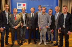 Grégory Cluze, Jacques Bolle, Christophe Nambotin, Thierry Braillard, Pierre-Alexandre Renet, Steven Frossard, Kenny Foray, Philippe Thiebaut et Mathieu Ginès - crédit photo : FFM