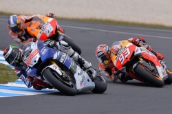 Lorenzo, Marquez et Pedrosa lors du GP d'Australie 2013 - crédit photo : MotoGP