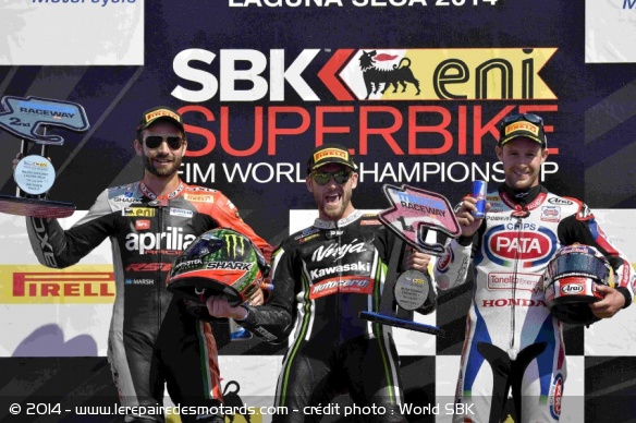 Guintoli, Sykes et Rea sur le podium de la course 2
