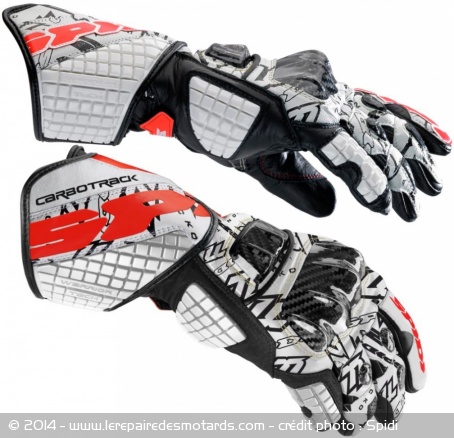Gants en cuir Spidi Carbo Track Dovizioso Replica