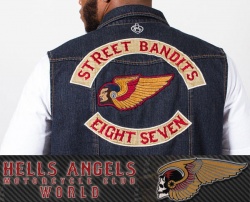 Une veste de la collection 8732 Apparel et le logo original des Hells Angels