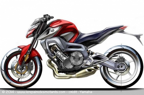 Un des croquis d'origine de la MT-09 - crédit : Yamaha