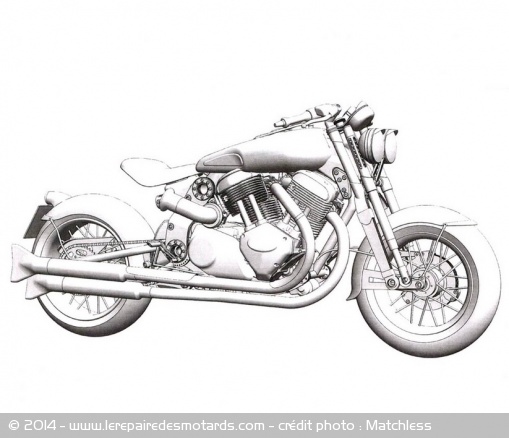 Prochaine moto de Matchless de profil