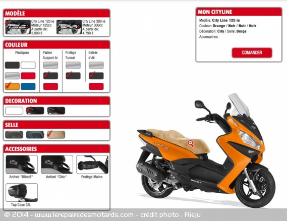 Le configurateur des scooters Rieju Cityline