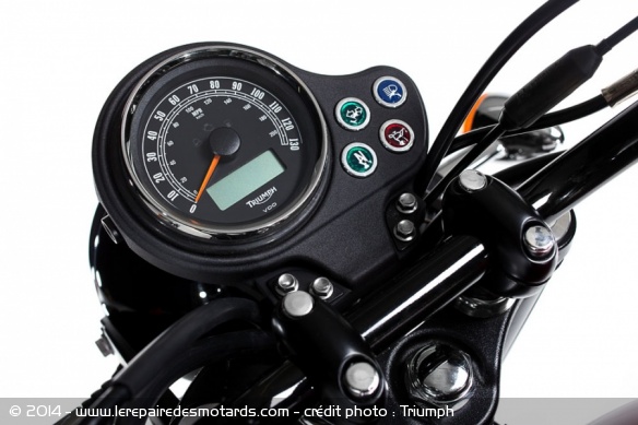 Le compteur de la Bonneville reste fidèle à la tradition