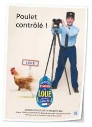 La police en colère contre le poulet fermier 
