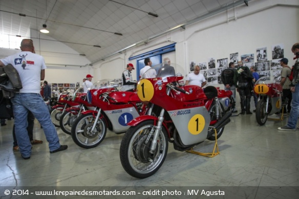 Les motos de courses MV Austa d'époque