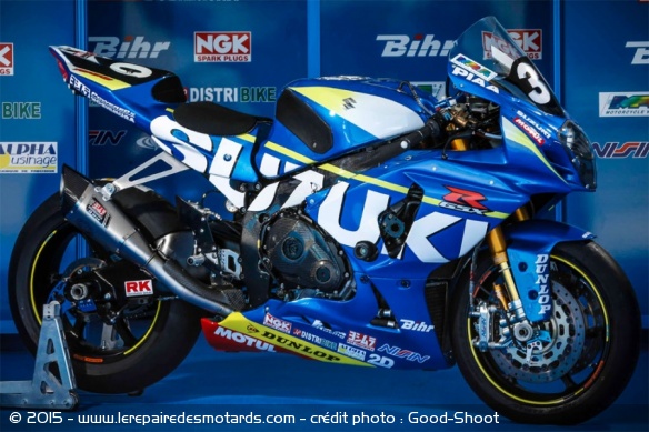 La GSX-R 1000 du SERT arbore un coloris inspiré du prototype de MotoGP