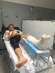 Fracture du tibia pour Jules Cluzel, à l'hôpital