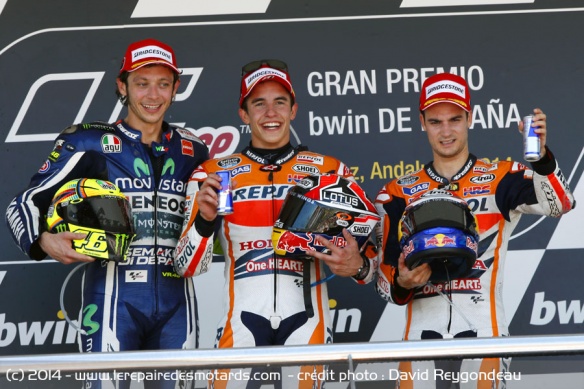 En 2014, Marquez s'était imposé devant Rossi et Pedrosa