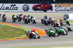 Les pilotes Supersport lors de la course d'Aragon - crédit photo : WorldSBK
