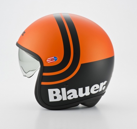 Casque Jet Blauer Pilot 80's orange et noir Casque Jet Blauer Pilot 80's orange et noir
