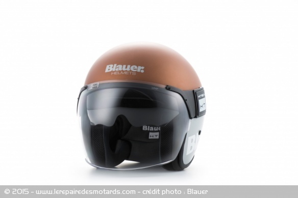 Le casque jet Blauer Pod en bronze mat Le casque jet Blauer Pod en bronze mat