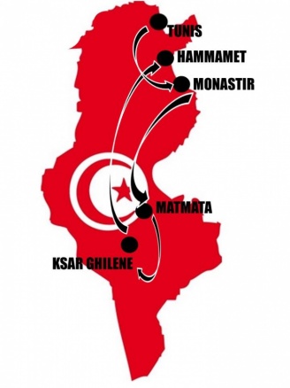 Parcours prévu du Tunisian Moto Tour