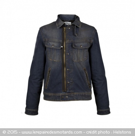 Veste Helstons en jean : Cannonball de face Veste Helstons en jean : Cannonball de face