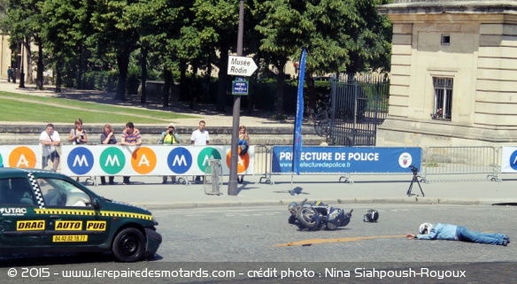Crash-tests Place Vauban conséquences d'un accident avec un deux roues