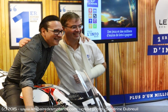 Jean-Marc Généreux sur le stand du Repaire des Motards