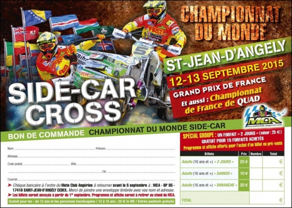 Il est possible de réserver sa place par internet ou en imprimant et en renvoyant ce bon au Moto Club Angérien
