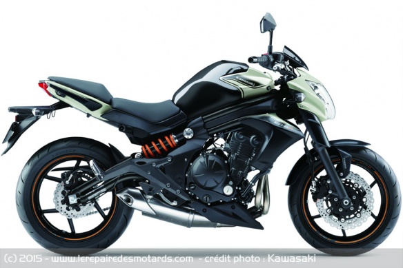 Kawasaki ER-6n Blanc Urban City / Noir Metallic Spark
