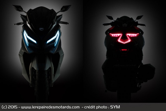 Le Maxsym se dote lui aussi d'un éclairage à LED Le Maxsym se dote lui aussi d'un éclairage à LED
