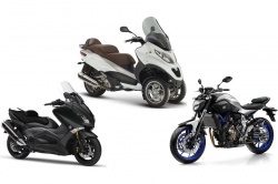 Piaggio MP3, Yamaha TMax et Yamaha MT-07 sur le podium des ventes