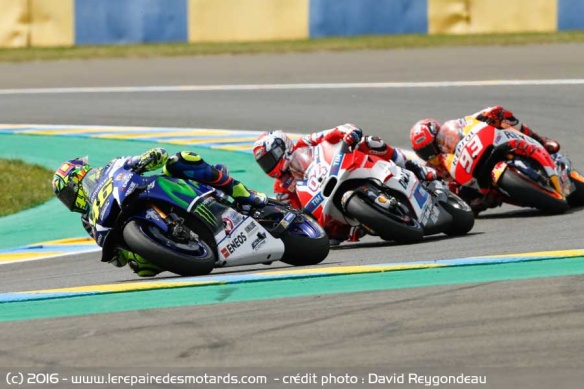 Rossi devant Dovizioso et Marquez au GP de France