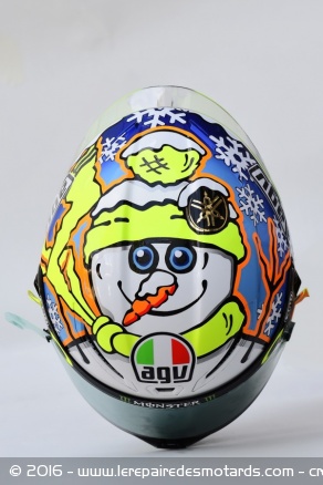 AGV Rossi Winter Test, vu de la calotte