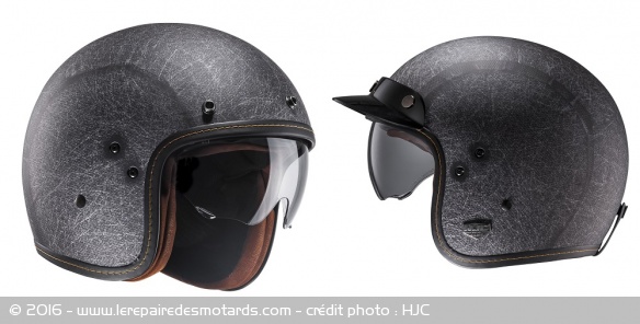 Casque Jet HJC FG-70's Vintage noir mat