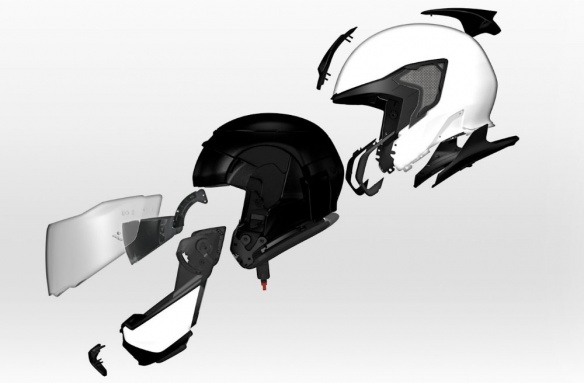 Pièces casque modulable Système 7 Carbone