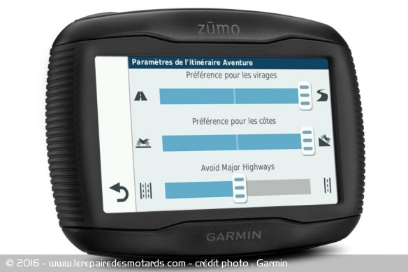 La fonction Adventurous Routing permet de créer des itinéraires sur des routes sineuses