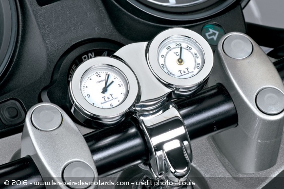 Thermomètre et horloge inox