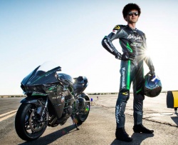 Une Ninja H2R sur la Speed Week de Bonneville
