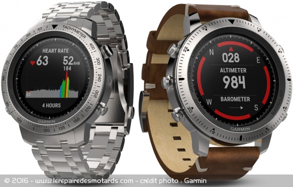 Montres GPS Garmin f?nix Chronos versions acier et cuir
