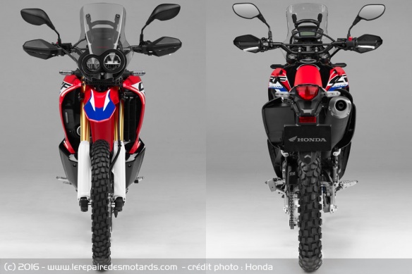 Honda CRF 250 Rally de face et de dos