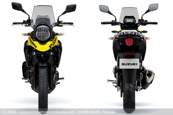 Le 250 se distingue des autres V-Strom par sa face avant