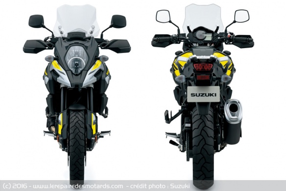 Suzuki V-Strom 1000 de face et de dos