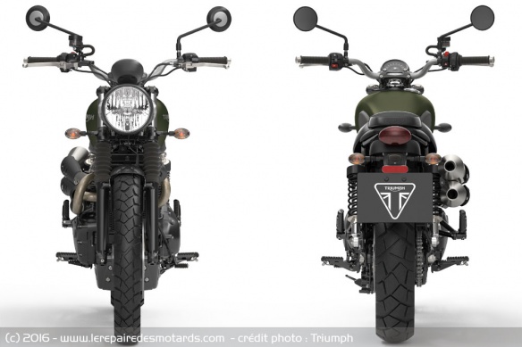La moto a été rehaussé par rapport à la Street Twin