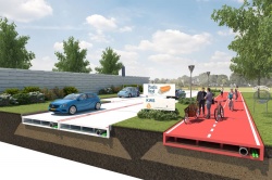 Une route connectée en plastique recyclé