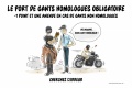 Port obligatoire gants homologus