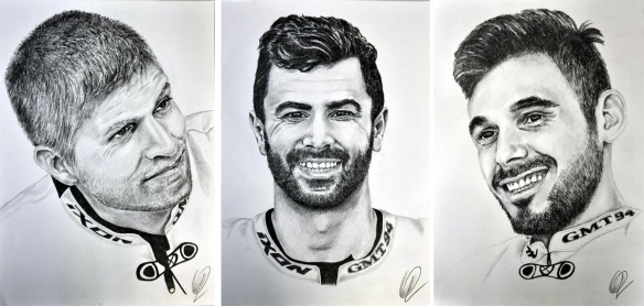 Les pilotes du GMT 94 (c) Dessins : Olivia