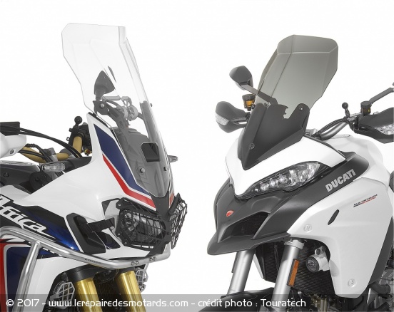 Bulles Touratech modifiées sur Africa Twin et Multistrada