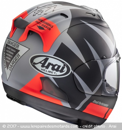 Casque intégral Arail RX-7V Replica Maverick vu de derrière