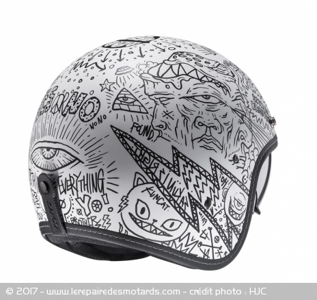 Casque Jet HJC FG-70's Machu arrière