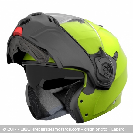 Casque modulable Caberg Droid en position ouverte