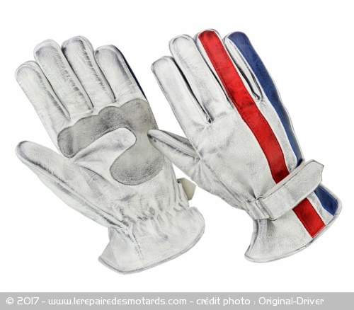 Gant cuir Original Driver Nation en blanc