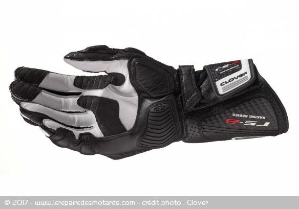 Gants racing Clover RS-8 au niveau de la paume
