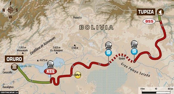 Carte: 5e étape du Dakar 