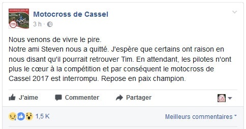 Confirmation du décès de Steven Lenoir